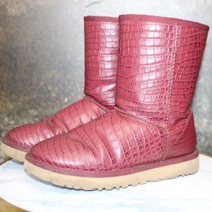 Women's Ugg Boots -SNAKE BURGUNDY RARE